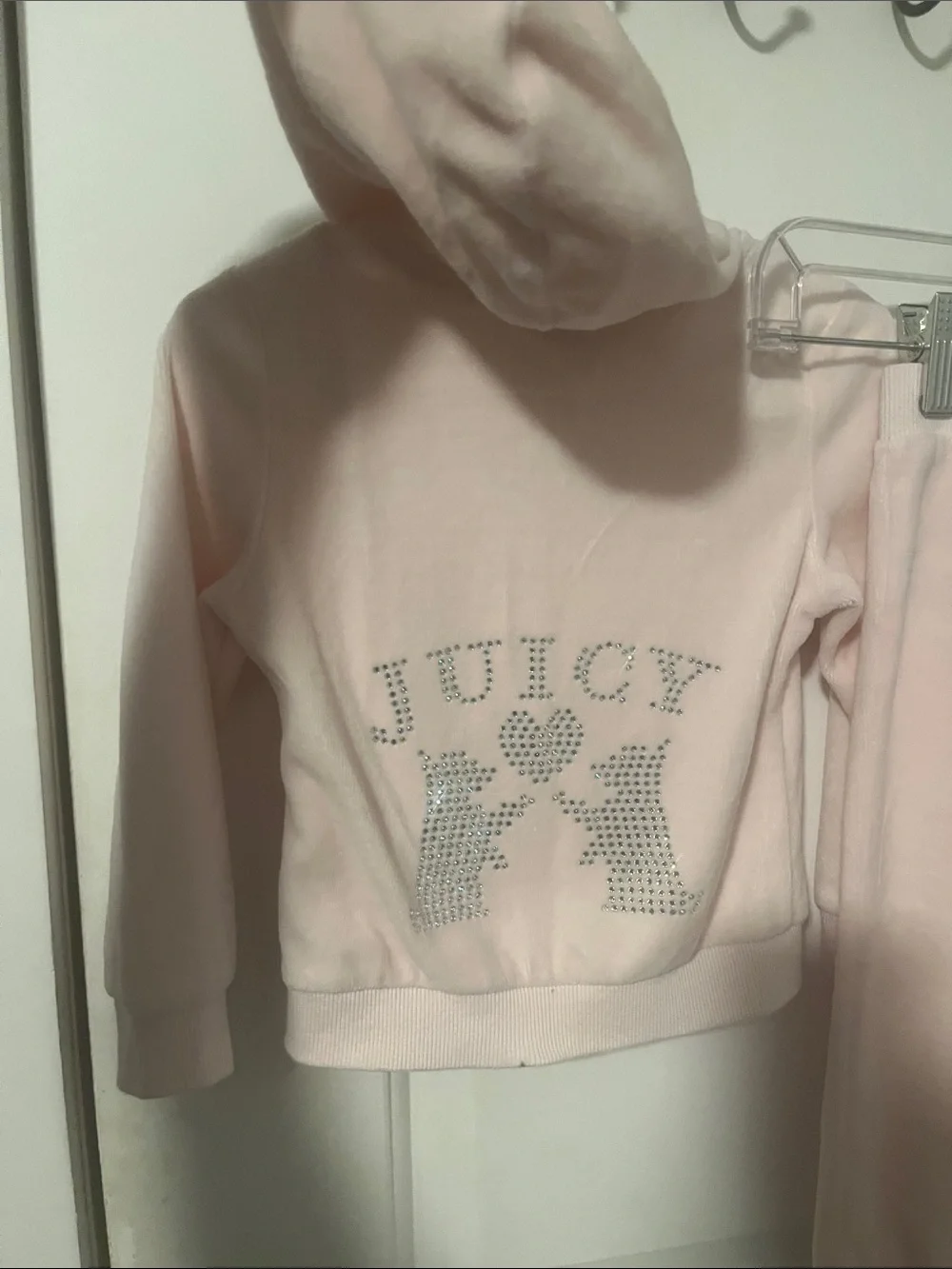 Juicy Couture Light Pink Velour Hoodie & Sweatpants Set